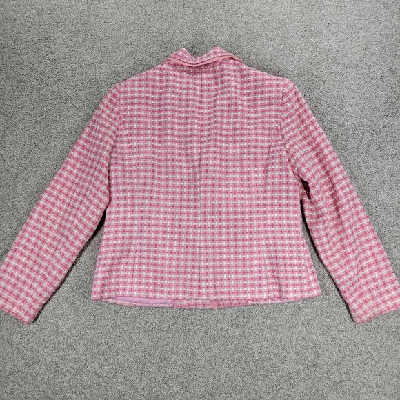 Vintage Requirements Tweed Skirt Suit Womens 12 Pink Check Office Career - Picture 13 of 16